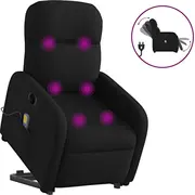 vidaXL Elektriska masāžas krēsls ar pacelšanas funkciju, izvelkams, Black  3303004 8721102959868