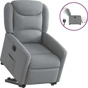 vidaXL Elektriska masāžas krēsls ar pacelšanas funkciju, izvelkams, Light Grey  3303214 8721102961960