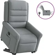 vidaXL Elektriska masāžas krēsls ar pacelšanas funkciju, izvelkams, Light Grey  3303334 8721102963162