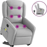 vidaXL paceļams masāžas krēsls, izvelkams, Grey, audums  3303213 8721102961953