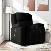 vidaXL Saliekams masāžas krēsls, Black, ar auduma apdari  4015712 8721158337184