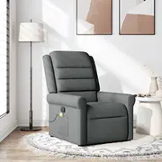 vidaXL Pagarināms masāžas krēsls, dark grey, ar auduma apdari  4015647 8721158336538