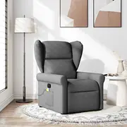 vidaXL Saliekams masāžas krēsls, dark grey, ar auduma apdari  4015667 8721158336736