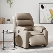 vidaXL Elektriska masāžas krēsls, izvelkams, cappuccino, ekosāds  3205041 8721012175297