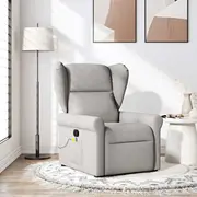 vidaXL Saliekams masāžas krēsls, pelēks, ar auduma apdari  4015675 8721158336811