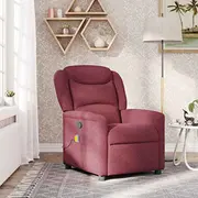 vidaXL Saliekams masāžas krēsls, wine red, ar auduma apdari  4015609 8721158336156