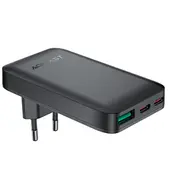 Zasilacz do laptopa Acefast Ładowarka A100 65W Gan 2 Usb-C Usb-A ultra cienka - czarna  6974316283492