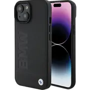 Bmw Magsafe Leather Hot Stamp Case Aizmugurējais Ādas Apvalks Priekš Apple iPhone 15 Plus  Bmhmp15Msllbk 3666339145354