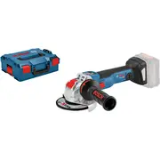 Bosch Powertools X-Lock Akku-Winkelschleifer Gwx 18V-10 Sc Professional, 18Volt Blau/Black, ohne Akku und Ladegerät, Bluetooth Modul, in L-Boxx  06017B0400 3165140962452
