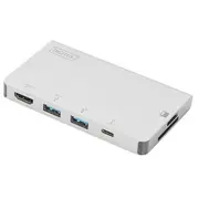 Digitus Usb3.0/C dokstacija 6 porti Travel Dock 4K silver  Da-70867 4016032450481 84718000