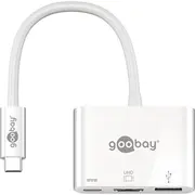 Goobay Usb 3.2 Gen 1 daudzportu centrmezgls, Usb-C spraudnis  Usb-A Hdmi ligzda White, 15Cm, Pd, uzlāde līdz 60 W 62104 4040849621048