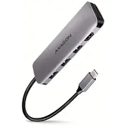 Axagon Hmc-Hcr3A Usb-Hub, 3X Usb-A  Hdmi Sd/Microsd, Usb-C 3.2 Gen 1, 20 cm Usb-C-Kabel Zuus-632 8595247907011