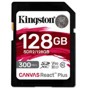 Kingston Canvas React Plus 128 Gb Sdxc Black, Uhs-Ii U3, Class 10, V90  Sdr2/128Gb 0740617301960