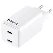 Lādēšanas ierīces un kabeļi Sandberg  441-56 Ac Charger Dual Usb-C Pd65W Eu 5705730441561