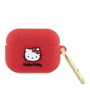 Maciņš austiņām Hello Kitty Apple Airpods Pro silikona 3D galva Red  Hkap3Dkhsf 3666339189723