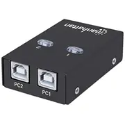 Manhattan Usb-A automātiskā koplietošanas slēdzis, 2X Usb-B porti, 480 Mbps Usb 2.0, dubultā vadība Automātiska vai manuāla, barots ar Nav nepieciešams ārējs barošanas avots, komplektā 1X 1,5M uz kabelis  162005 766623162005 Permnhspl0001