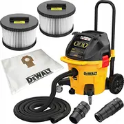 Dewalt Dwv905H-Qs, Nass-/Trockensauger Gelb/Black, Industrie Nass- und Trockensauger H-Klasse  Dwv905H-Qs 5035048751374
