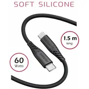 Swissten Soft Silicone 60W Kabelis Usb-C - 1.5M  71532010 8595217481466