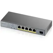 Zyxel Gs1350-6Hp Gigabit Smart Switch, 5X Rj-45, 1X Sfp, Polre/Poe, lüfterlos  Gs1350-6Hp-Eu0101F 4718937604500