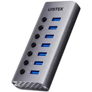 Usb-A 3.0 5 Gbps centrmezgls ar 7 vienā slēdzi Unitek H1314A01-Eu  4894160055224 54221