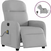 vidaXL Elektriska masāžas krēsls, pelēks, audums  3302971 8721102959530