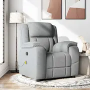 vidaXL Saliekams masāžas krēsls, light grey, ar auduma apdari  4015710 8721158337160