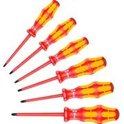 Wera 167 i/6 Schraubendrehersatz Kraftform Plus Serie 100 Rot/Gelb, 6-Teilig, Black Point Spitze  05133356001 4013288160072