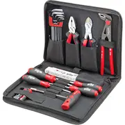 Wiha instrumentu komplekts mehāniķim Black/Red, 32 daļas, ar somu  36390 4010995363901