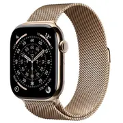 Viedpulkstenis Apple Watch 11 Gps  Cellular 46Mm Gold Titanium Milanese Loop S/M Zeltains Mfd74Mp/A 195950629804