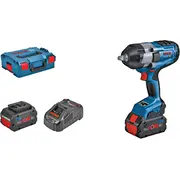 Bosch Powertools Pro Bezvadu triecienatslēga Biturbo Gds 18V-1000 Professional, 18Volt Blue/Black, 2X Procore18V 8,0Ah akumulatori, 1/2, L-Boxx  06019J8302 4059952564586