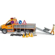 Bruder Mb Sprinter komunālais transportlīdzeklis ar gaismas un skaņas moduli, modeļa automašīna Orange, iekļauts vadītājs piederumi  02677 4001702026776