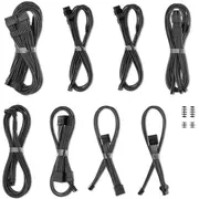 Cablemod C-Series Pro Modmesh kabeļu komplekts, 2X 12V-2X6 kabeļi, Stealthsense, priekš Corsair Type 5 Rmx Shift barošanas bloki - carbon, 65Cm  Cm-Pcss-16X2Kit-Nkc-R-Ss 703670116278