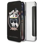 Citas preces Karl Lagerfeld  Signature Glitter iPhone X/Xs Case - Black 3700740413623