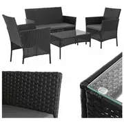 Dārza mēbeles no rattan melnas Gardlov 26908  5900779961746