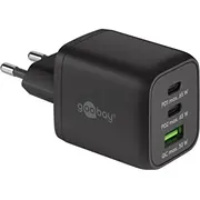 Goobay Usb-C Schnellladegerät Nano, Pd, Gan, 65 Watt Black, 1X Usb-A, 2X Charge 3.0  64753 4040849647536