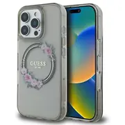 Guess Iml Flowers Wreath Magsafe Case Aizsargapvalks Priekš Apple iPhone 16 Pro  Guhmp16Lhfwfck 3666339346362