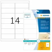 Herma Etiketten transp. matt A4 99,1X38,1 mm Folie  350 St. 8671 4008705086714 48219010
