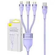 Kabelis Baseus  3In1 Usb cable Flash Series 2, Usb-C micro Lightning, 100W, 1.5M Purple Cass030205 6932172608798