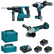 Komplekts elektroinstrumentu Makita Combo 18V Dlx3202Tj Dhp492, Dga506, Dhr243 3X5,0Ah 2Xmp  197050010889