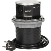 Orno Iebūvējams mēbeļu kontaktligzda 10Cm izvelkams no virsmas ar Usb lādētāju un 1,5M vadu, 3X2PZ, 2Xusb, Inox  Or-Ae-1381 5901752489646