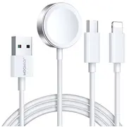 Magnētiska lādēšanas kabelis Joyroom S-Iw008 3-In-1 Usb-A - Lightning/Usb-C 1.2M White  6956116771300
