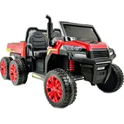 Super-Toys 6 riteņu bērnu rati diviem bērniem, pašizgāzējs, mīkstie riteņi, mīksta sēdvieta, jaudīgākā versija/A730-2  A730-2-Czerwony 5903641565868