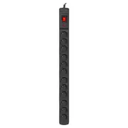 Pretpārslodzes sloksne M12/16A Rack 19 2.5M Black 12 kontaktligzdas vertikālai uzstādīšanai  M12/30/Cz 5904722194380 Alarapc00000001