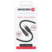 Swissten Soft Silicone Kabelis Usb / Lightning 1.5M 60W  71533010 8595217481473