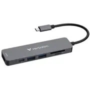 Usb-C Verbatim Essentials Multiport Hub 6-Port w/card reader  32156 0023942321569 84718000