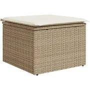 vidaXL 5 daļu dārza dīvānu komplekts ar spilveniem beige polirattans  3354670 8721288349415