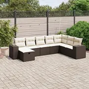 vidaXL 8 daļu dārza atpūtas mēbeļu komplekts ar spilveniem, brown  3264519 8721102516146