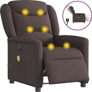 vidaXL Elektriska masāžas krēsls, izvelkams, Dark Brown, audums  3303189 8721102961717