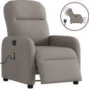 vidaXL Elektriska masāžas krēsls, izvelkams, taupe, audums  3302969 8721102959516