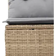 vidaXL 5 daļu dārza dīvānu komplekts ar spilveniem Beige poliratans  3346680 8721158962669